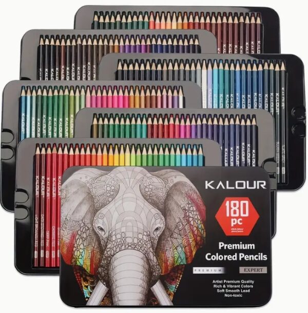 ดินสอสี-180-สีหรูหราในกล่องเหล็ก